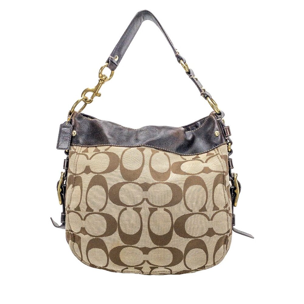 COACH Zoe Canvas Signature C Buckle Hobo Shoulder Bag - E0868-12674